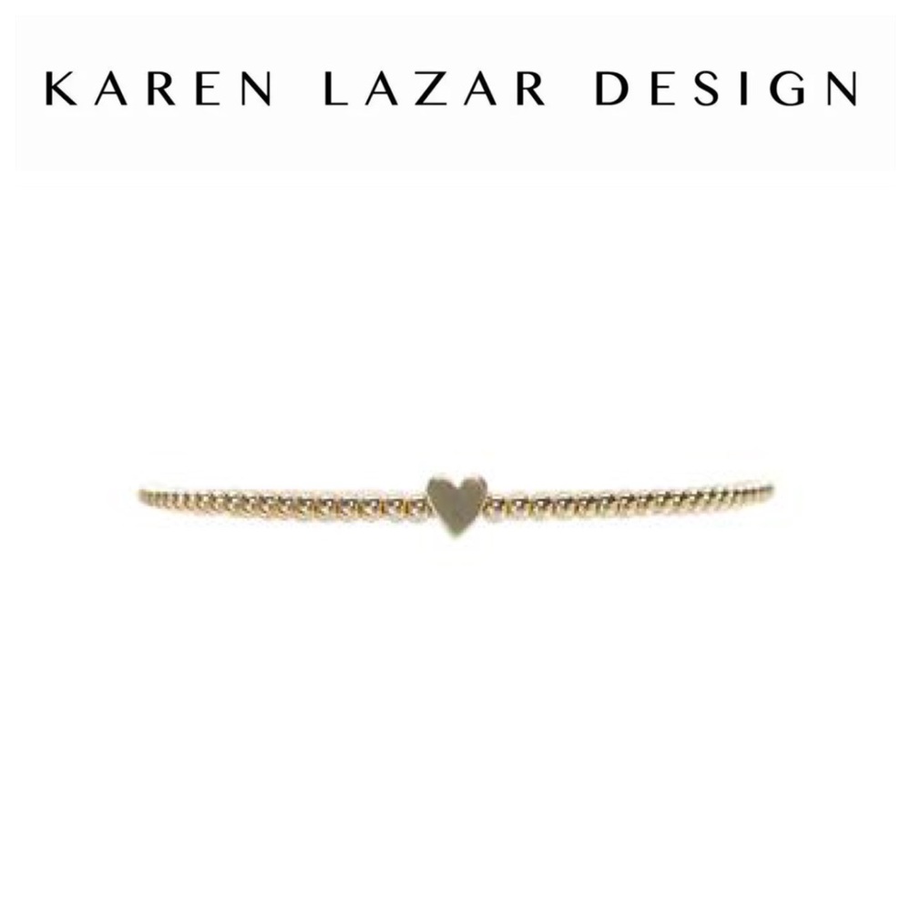 Karen Lazar 2mm YG w/ 14K Heart Bead Bracelet